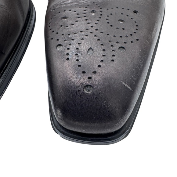 Magnanni Sanchez Men\'s Perforated Toe Black Leather Dress Shoes - Made in Spain main image 10